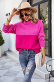Damski sweter z golfem luźny sweter