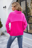Damski sweter z golfem luźny sweter