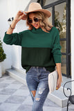 Damski sweter z golfem luźny sweter