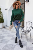 Damski sweter z golfem luźny sweter