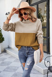 Damski sweter z golfem luźny sweter