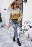 Damski sweter z golfem luźny sweter