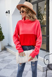 Damski sweter z golfem luźny sweter