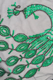Czarny Cekinowy Peacock 1920s Peleryna