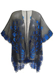 Czarny Cekinowy Peacock 1920s Peleryna