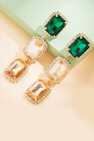 Zielony Rhinestone Kolczyki Z Koralików