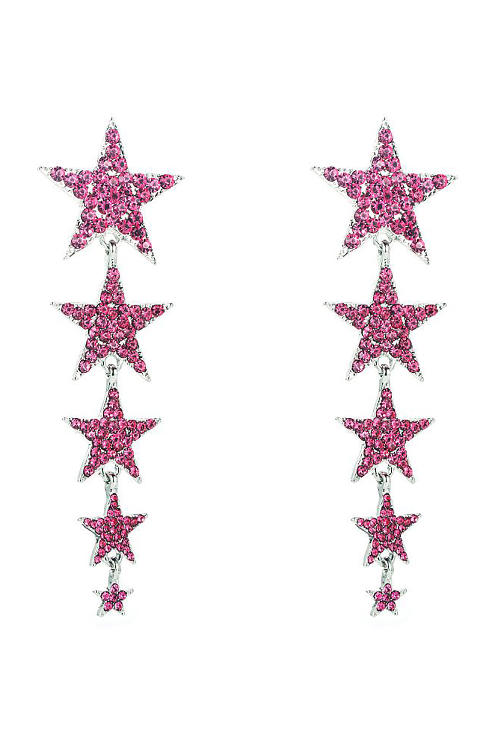 Fuchsia Gwiazdy Pięcioramienne Kolczyki Na Studniówkę