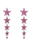 Fuchsia Gwiazdy Pięcioramienne Kolczyki Na Studniówkę