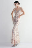 Długa Złota Syrenka Cekinowa Sukienki Wieczorowe