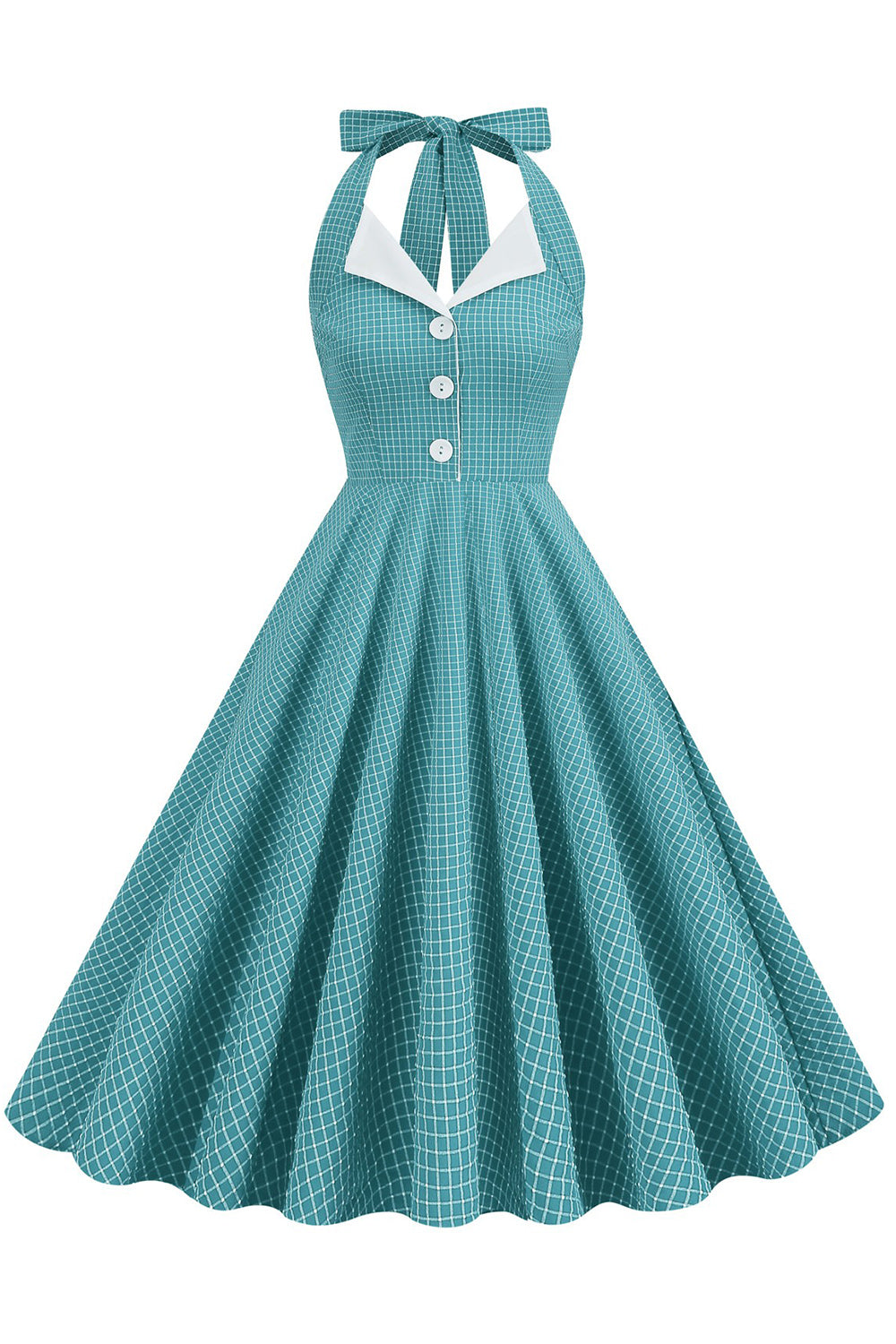 Zielona Sukienki W Stylu Retro Dekolt Halter Sukienka Lata 50