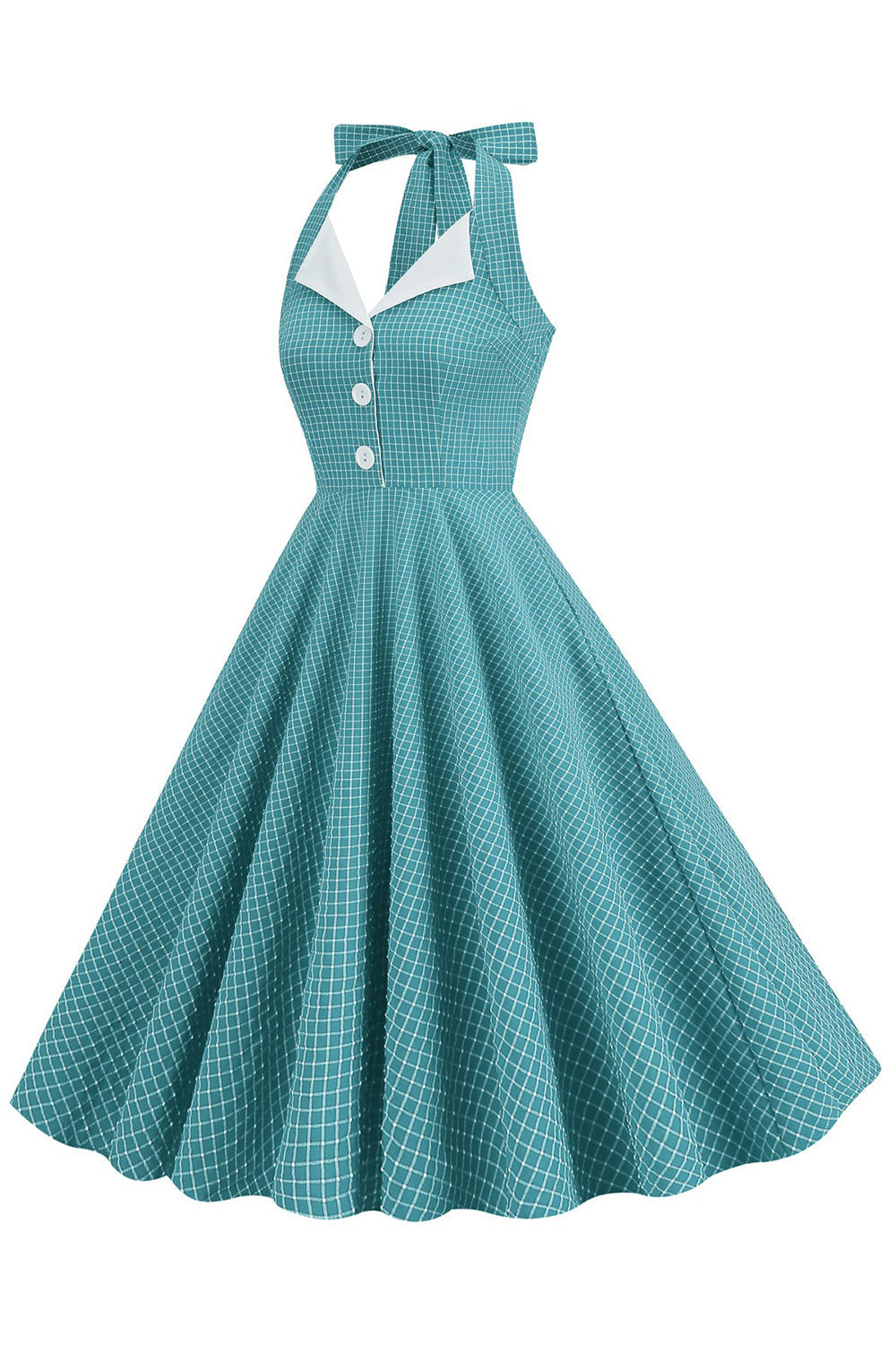 Zielona Sukienki W Stylu Retro Dekolt Halter Sukienka Lata 50