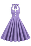 Zielona Sukienki W Stylu Retro Dekolt Halter Sukienka Lata 50
