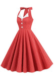 Zielona Sukienki W Stylu Retro Dekolt Halter Sukienka Lata 50