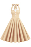 Zielona Sukienki W Stylu Retro Dekolt Halter Sukienka Lata 50