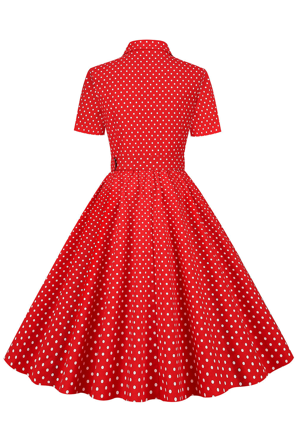 Czarna Sukienka W Groszki Vintage Z Krótkim Rękawem