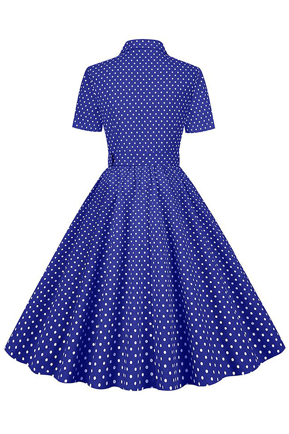 Czarna Sukienka W Groszki Vintage Z Krótkim Rękawem