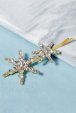 Simple Star Golden Rhinestones Spinka do włosów