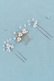 Vintage Handmade Pearl Rhinestone Set Panna młoda Hair Pin