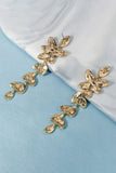 Vintage Simple Rhinestone Gold Leaf Kolczyki