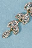 Vintage Simple Rhinestone Gold Leaf Kolczyki