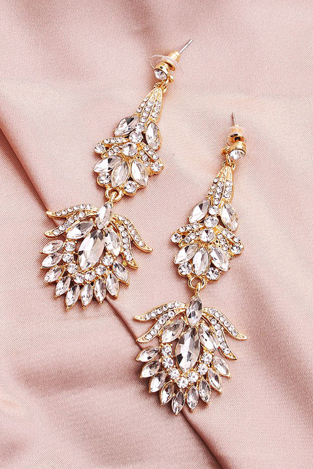Proste kolczyki ślubne Rhinestone