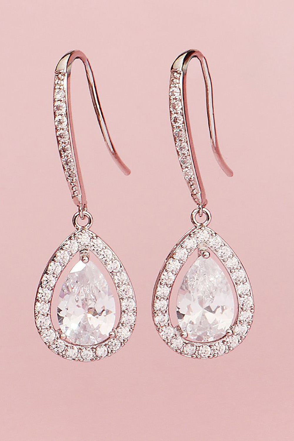 Kolczyki ślubne Rhinestone Drop