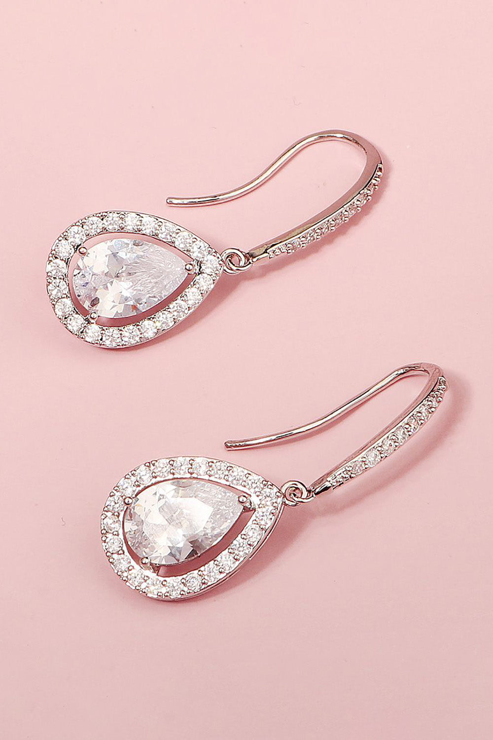 Kolczyki ślubne Rhinestone Drop