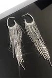 Rhinestone Tassel Długie kolczyki