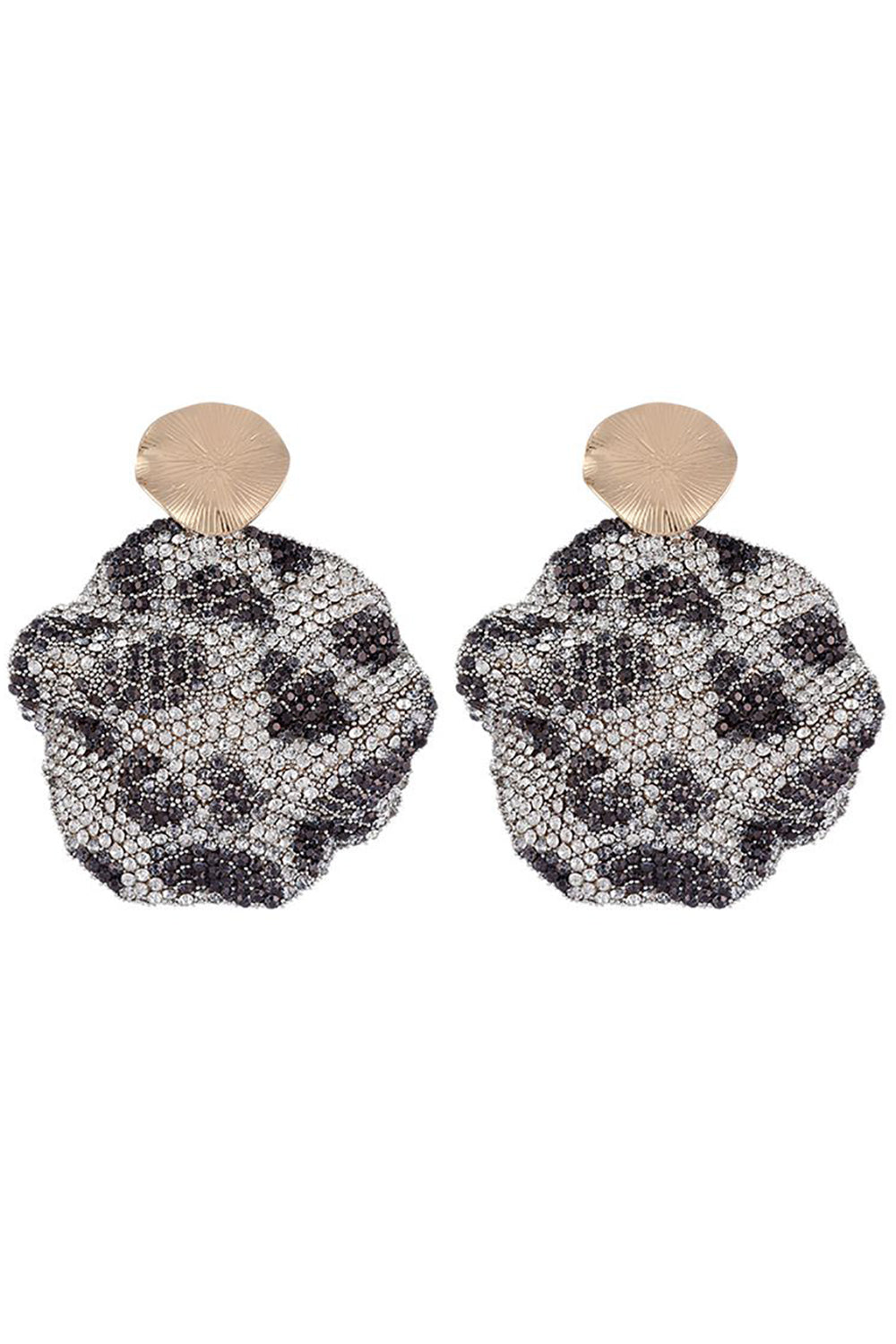 Leopard Rhinestones Błyszczące kolczyki
