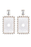 Rhinestones Square Plecione kolczyki