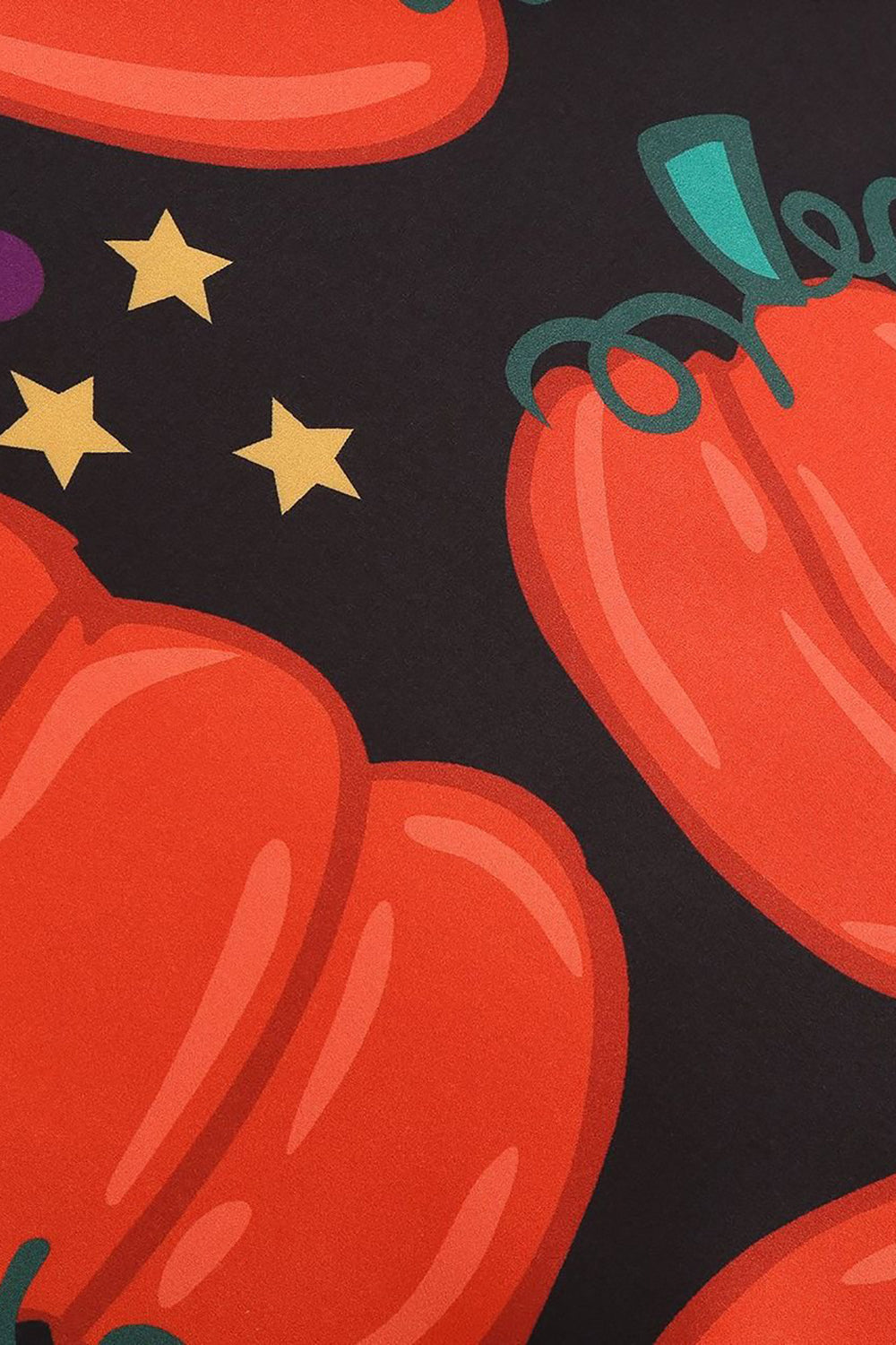 Pomarańczowa Sukienka Vintage Z Nadrukiem Dyni Na Halloween
