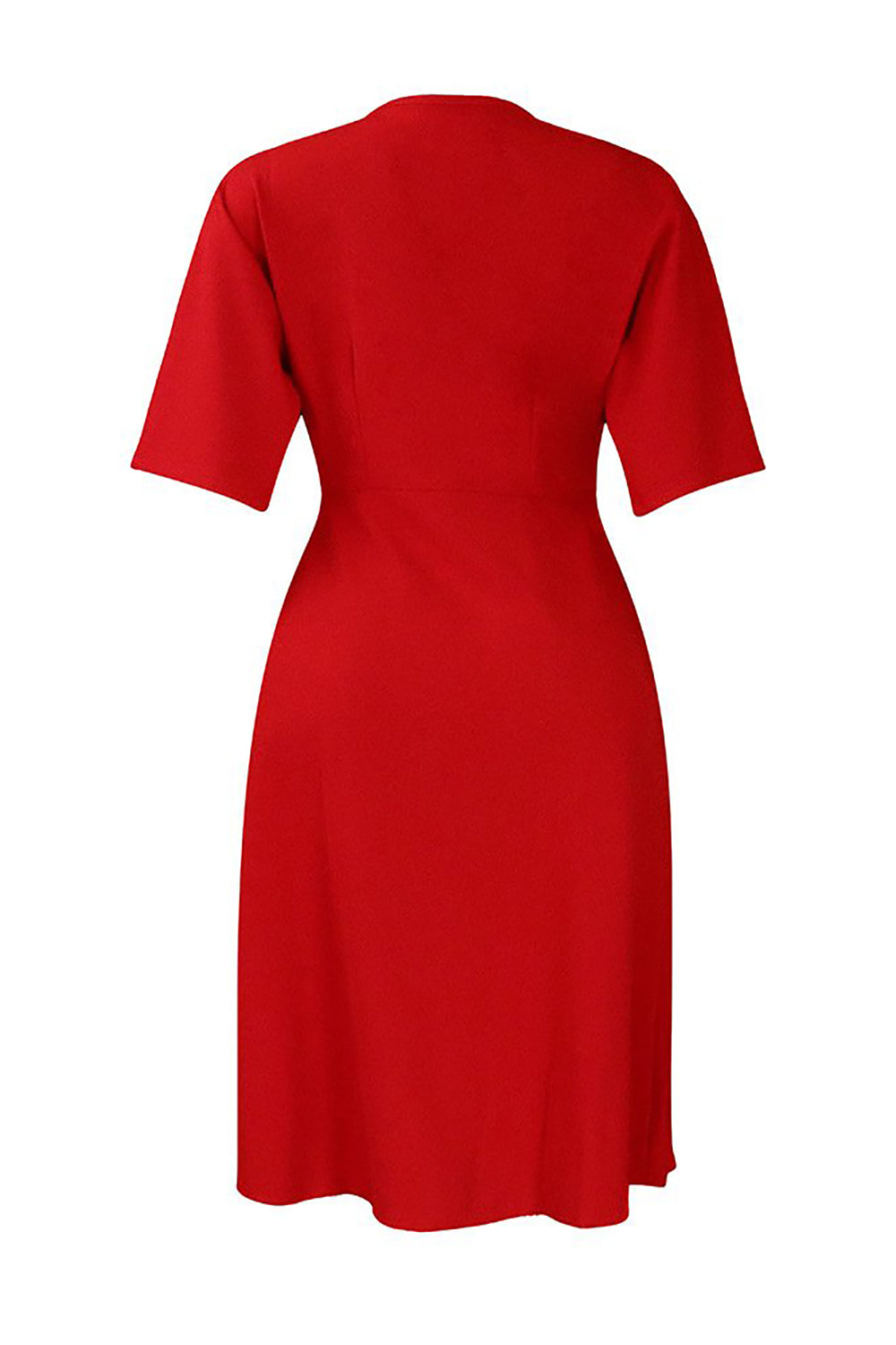 Czarna Sukienka Midi Midi Z Dekoltem W Serek Z Krótkim Rękawem