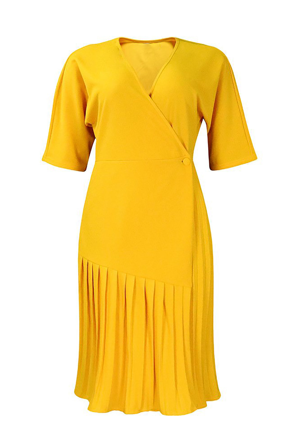 Czarna Sukienka Midi Midi Z Dekoltem W Serek Z Krótkim Rękawem