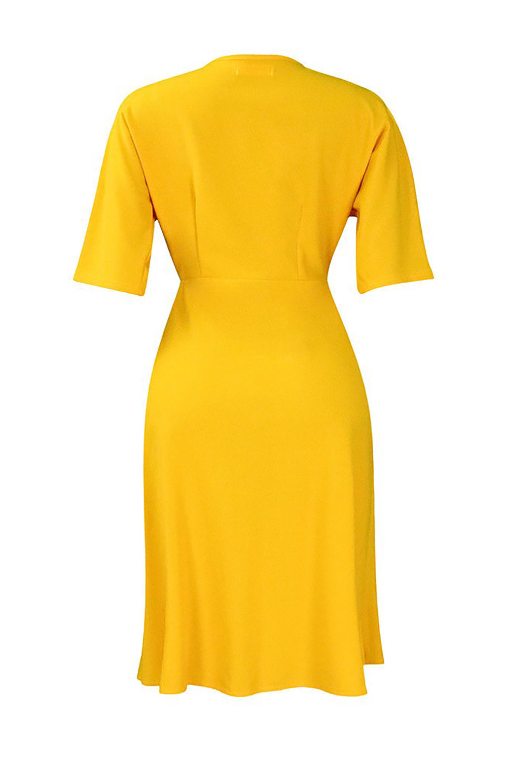 Czarna Sukienka Midi Midi Z Dekoltem W Serek Z Krótkim Rękawem