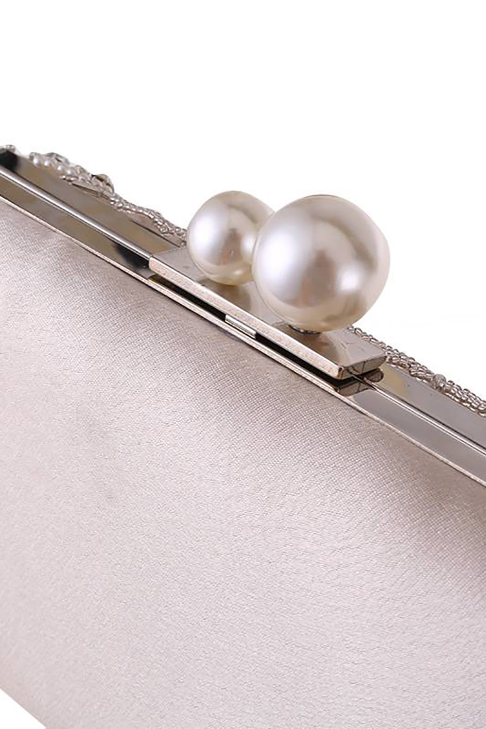 Szara brokatowa torba na kopertówkę wieczorową Rhinestone