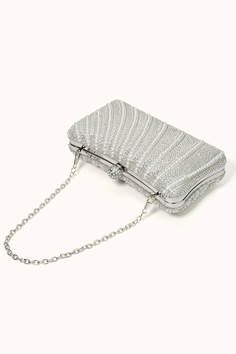 Torba na kopertówkę Golden Sparkly Rhinestone Pearl