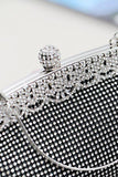 Czarna błyszcząca torba wieczorowa Rhinestone