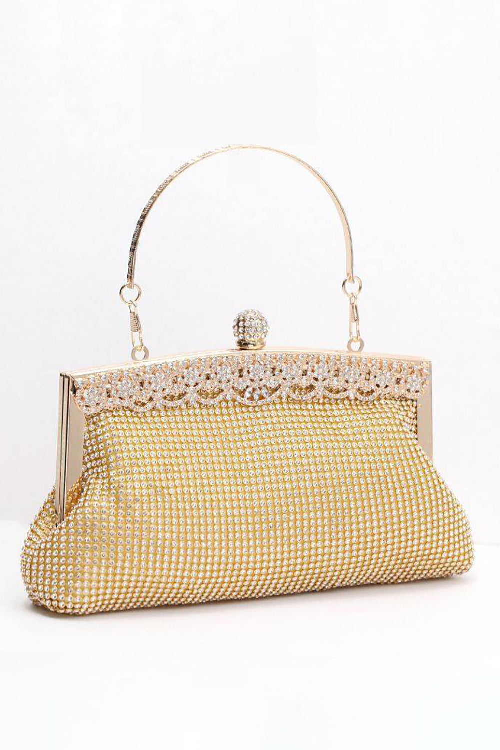 Czarna błyszcząca torba wieczorowa Rhinestone