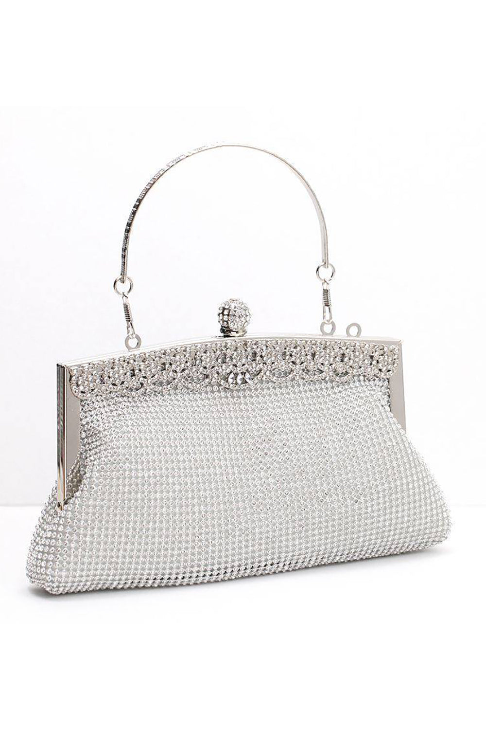 Czarna błyszcząca torba wieczorowa Rhinestone