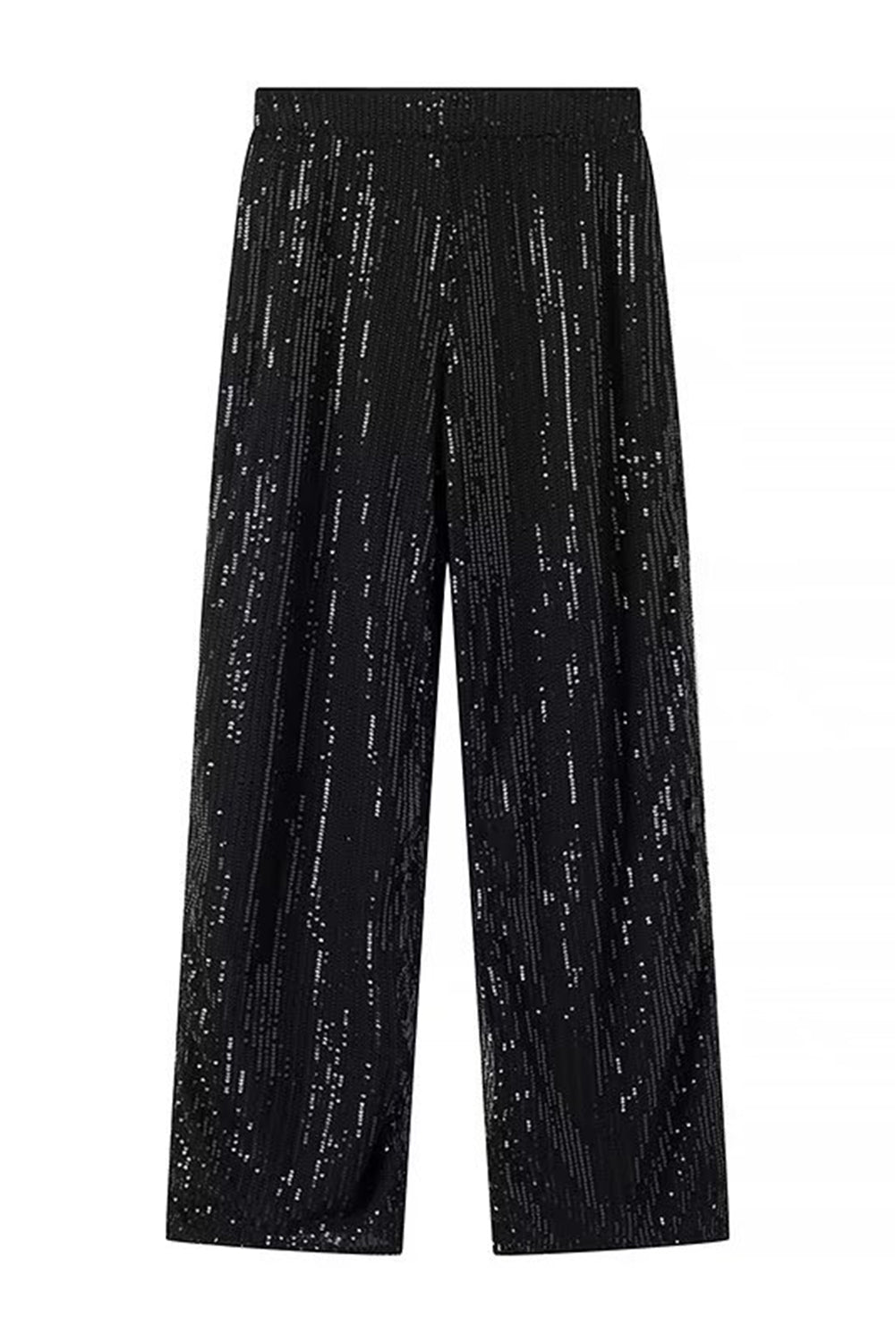 Czarne Błyszczące Cekinowa 2-częściowe Garnitur Damski