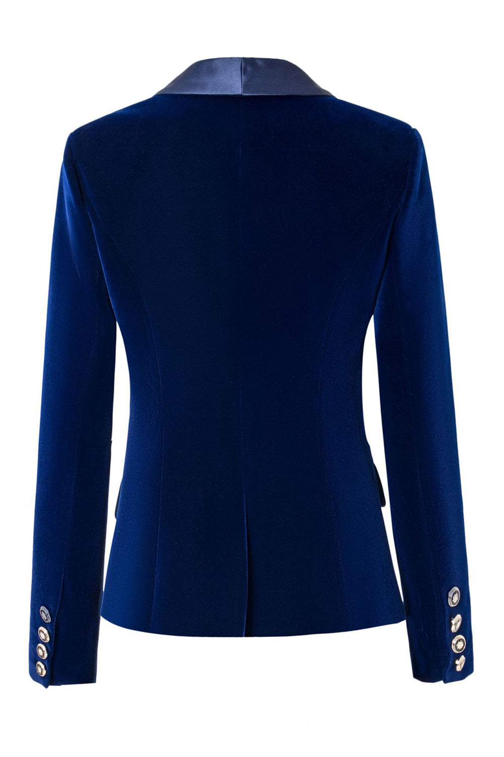 Czarna aksamitna marynarka damska zapinana na guziki slim fit