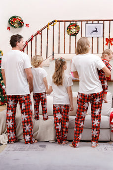 Rodzinna Pasująca Piżama Świąteczna Z Czerwoną Kratą