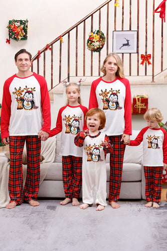 Pasująca Rodzinna Świąteczna Czerwona Piżama W Kratę