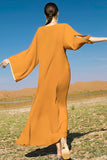 Ciemnozielone długie rękawy Maxi Abaya