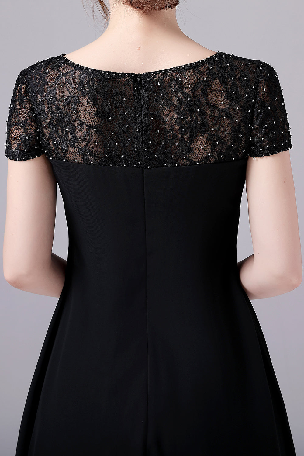 Czarna Linia A Czapka Rękawy Do Kolan Sukienka Dla Matki Panny Młodej