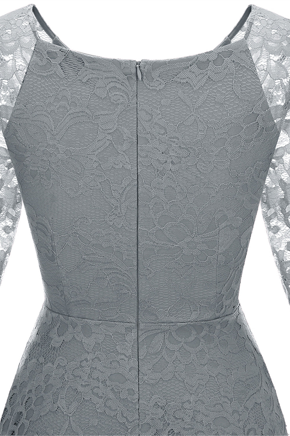 Szampan 3/4 Rękawy Koronkowa Sukienka Imprezowa