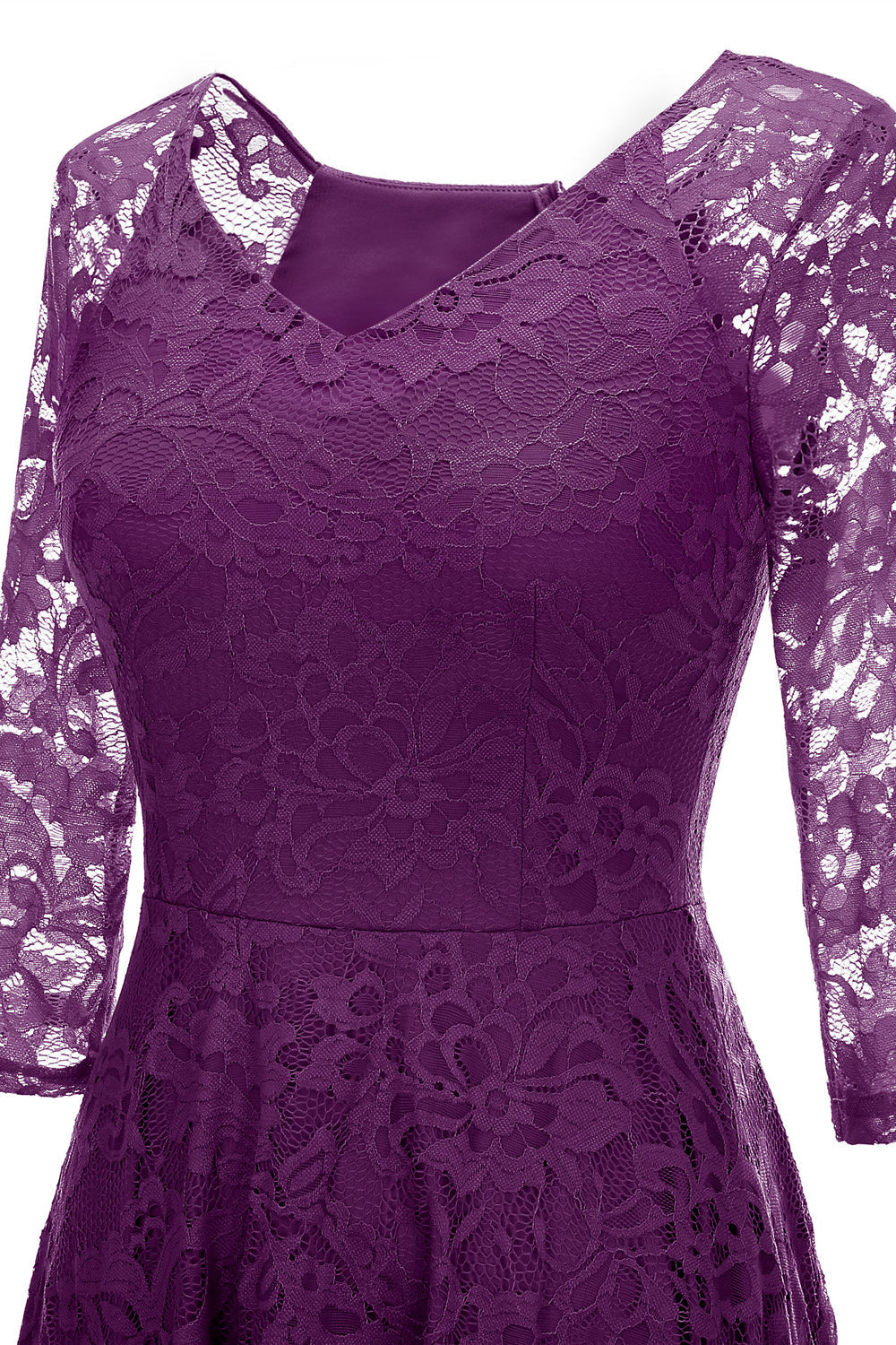 Szampan 3/4 Rękawy Koronkowa Sukienka Imprezowa