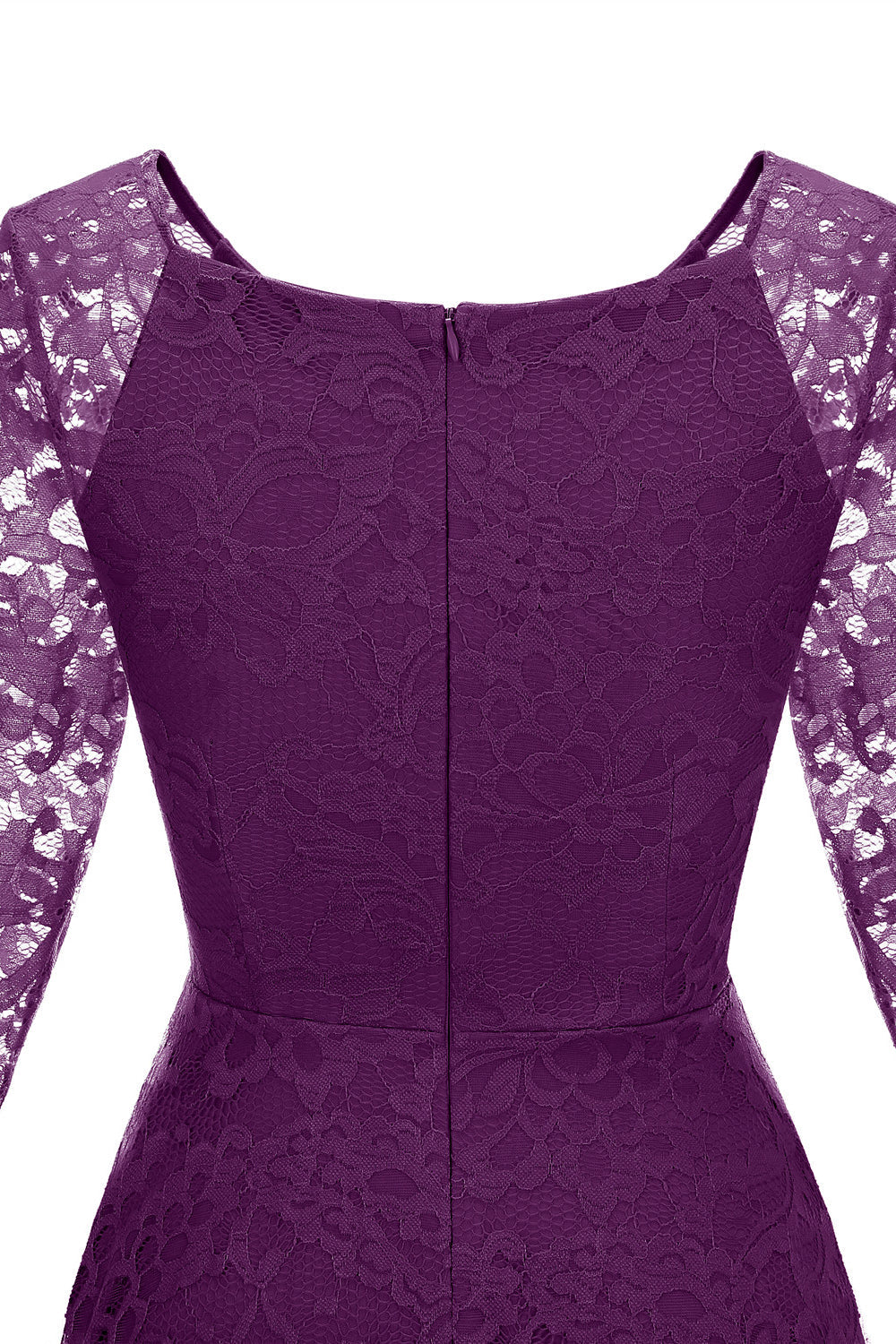 Szampan 3/4 Rękawy Koronkowa Sukienka Imprezowa