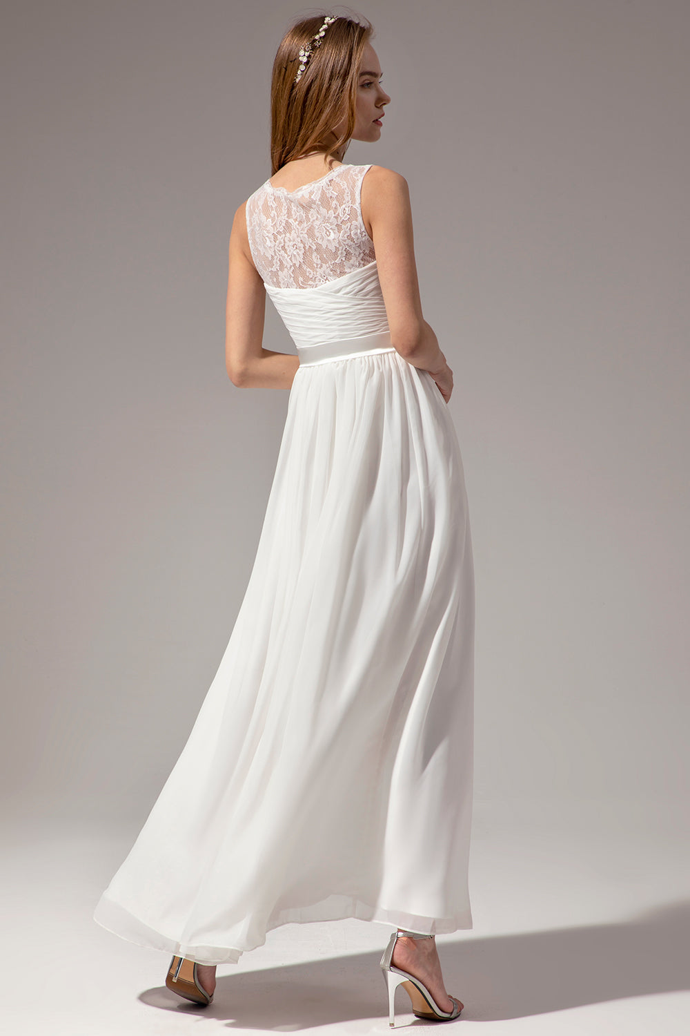 Szara Sukienka Na Wesele Długie Szyfonowa