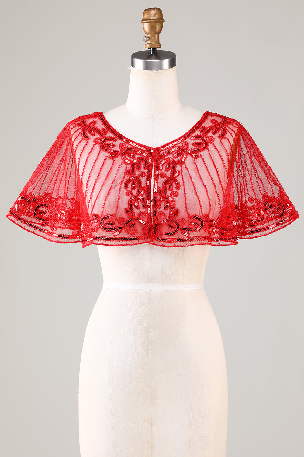 Black Beaded Glitter 1920s Cape dla kobiet